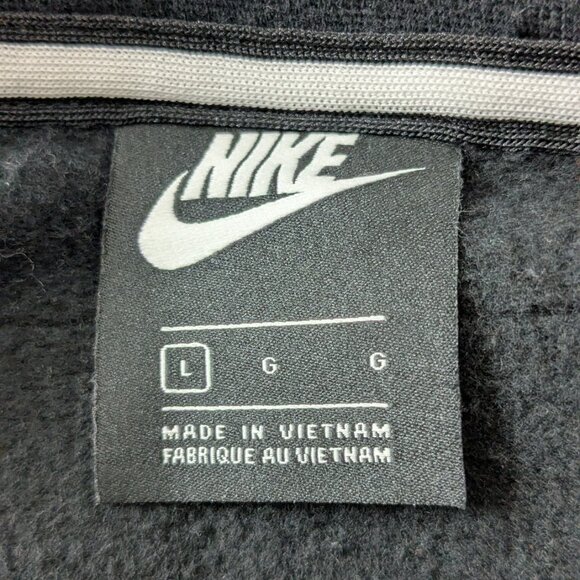 NIKE AIR Max Men's Sweatshirt Crewneck Spell Out Chest Logo Sz L Black/Gray - Picture 9 of 10